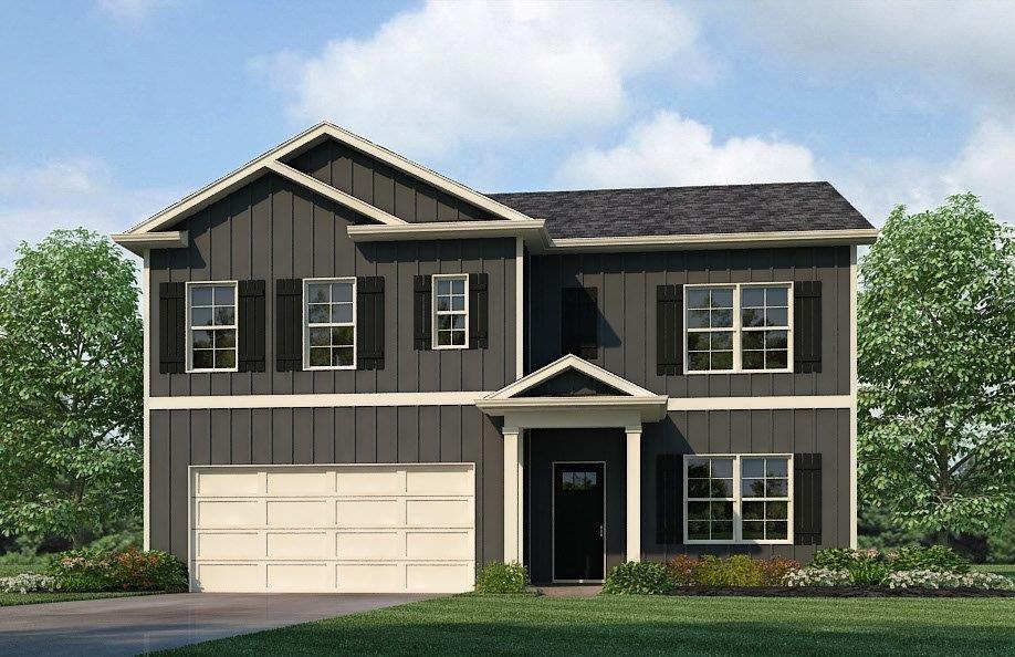 Hayden-Elevation-B15 - 2 story home with a 2 car garage