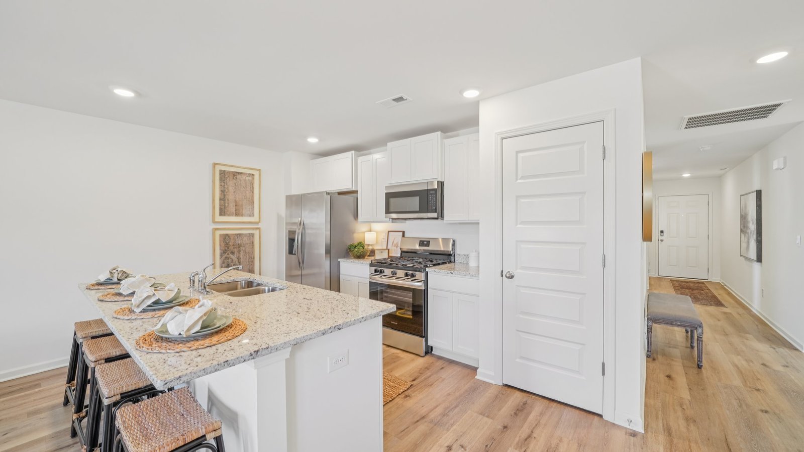Welcome to the spacious Freeport, offering 4 bedrooms and 2 bathrooms spread across 1,497 square feet all on one level, and a two-car garage for your convenience. The chef-inspired kitchen is designed for culinary enthusiasts, featuring an oversized breakfast island, stainless steel appliances, and a pantry, all flowing seamlessly into a spacious great room for effortless entertaining. The spacious primary bedroom features a luxurious bathroom with a walk-in shower, double vanities, and an oversized walk-in closet. In addition, the other 3 bedrooms all offer generous closets, along with a laundry room, linen closet, and an outdoor patio to complete the plan. You can expect quality materials and workmanship throughout, with superior attention to detail as well as a one-year builder’s warranty. To top it off, your new home comes with a smart home technology package! Every new home at D.R. Horton comes with this smart home technology package, providing a user-friendly experience, making it easy to control essential features with a simple touch. Included in the package are convenient features such as lighting automation, an IQ panel, a video doorbell, keyless front door entry, and the ability to directly manage temperature settings from your smartphone. We also provide the opportunity for you to schedule a personal guided tour of the Freeport plan at your convenience. Feel free to give us a call and take the first step in making The Freeport your new home today!