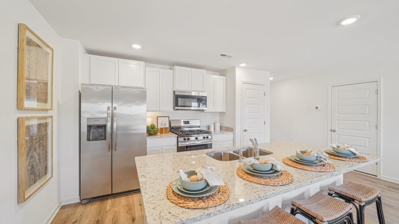 Welcome to the spacious Freeport, offering 4 bedrooms and 2 bathrooms spread across 1,497 square feet all on one level, and a two-car garage for your convenience. The chef-inspired kitchen is designed for culinary enthusiasts, featuring an oversized breakfast island, stainless steel appliances, and a pantry, all flowing seamlessly into a spacious great room for effortless entertaining. The spacious primary bedroom features a luxurious bathroom with a walk-in shower, double vanities, and an oversized walk-in closet. In addition, the other 3 bedrooms all offer generous closets, along with a laundry room, linen closet, and an outdoor patio to complete the plan. You can expect quality materials and workmanship throughout, with superior attention to detail as well as a one-year builder’s warranty. To top it off, your new home comes with a smart home technology package! Every new home at D.R. Horton comes with this smart home technology package, providing a user-friendly experience, making it easy to control essential features with a simple touch. Included in the package are convenient features such as lighting automation, an IQ panel, a video doorbell, keyless front door entry, and the ability to directly manage temperature settings from your smartphone. We also provide the opportunity for you to schedule a personal guided tour of the Freeport plan at your convenience. Feel free to give us a call and take the first step in making The Freeport your new home today!