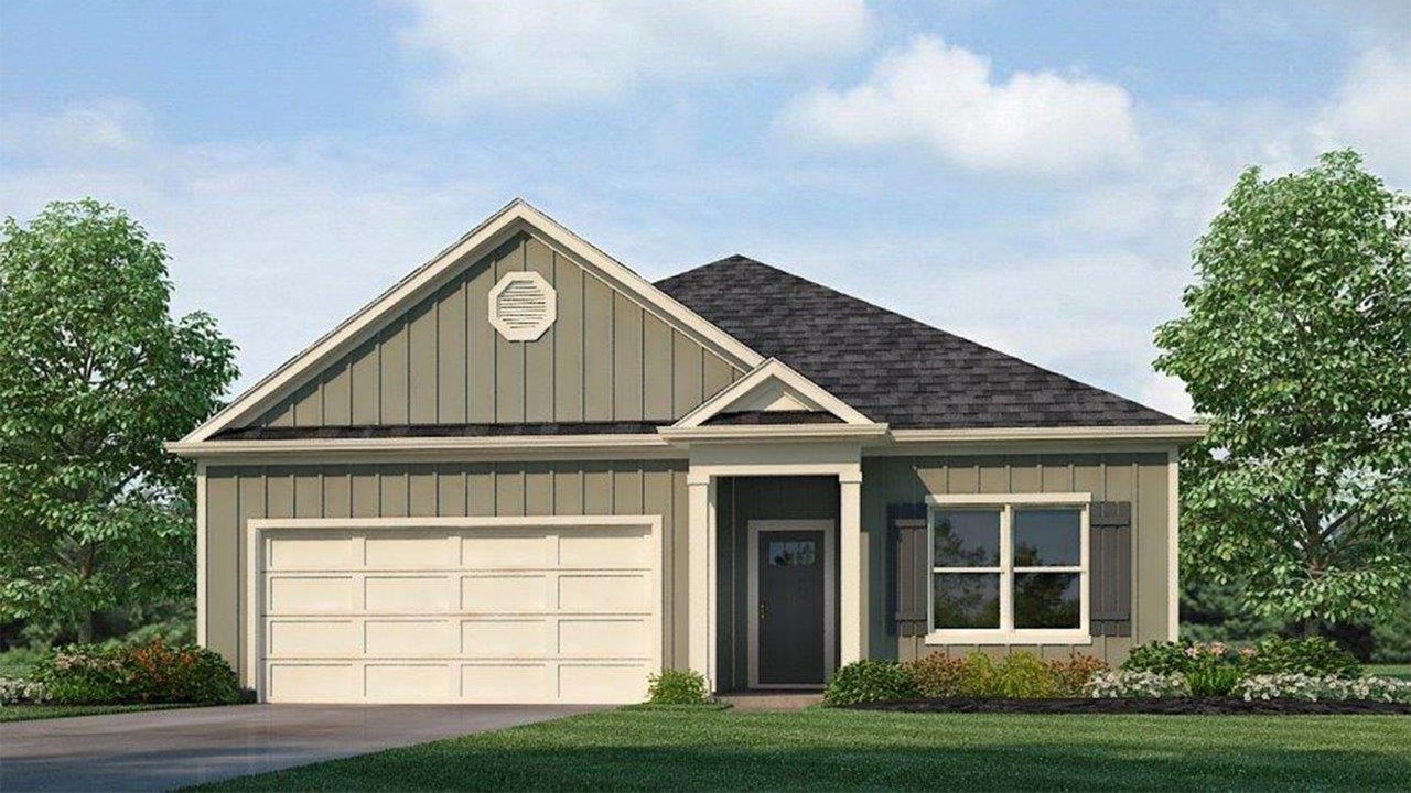 One story home with a two car garage elevation A16