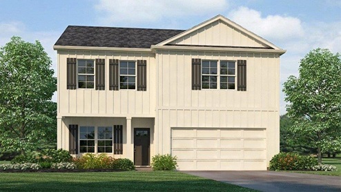 two story house with a 2 car garage