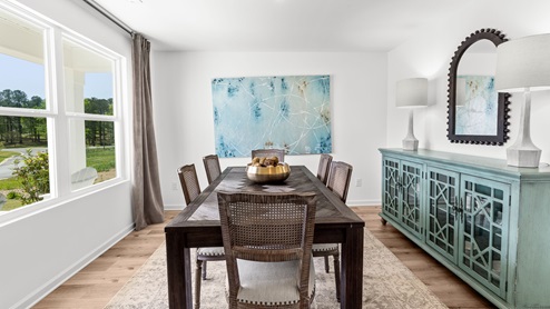 Penwell – Formal Dining Room – 1 – Large dining room with a dining table, 6 dining chairs and a large chest