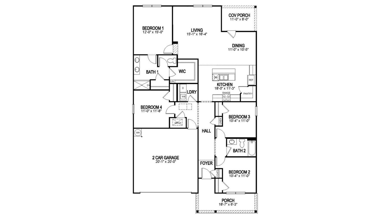 A top-down view of our Cali floorplan.