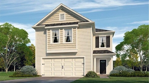 Elston-Elevation-A - 2 story home with a 2 car garage