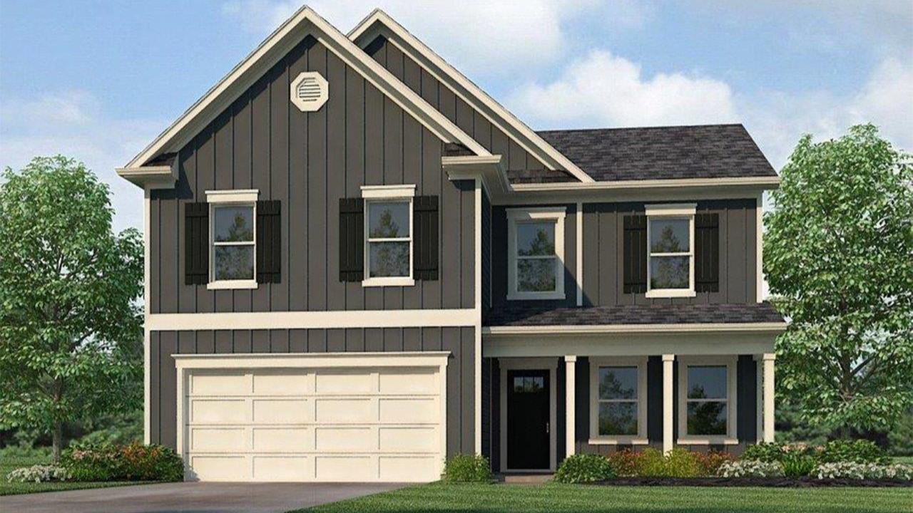 Galen -Elevation-H - 2 story home with a front porch and 2 car garage