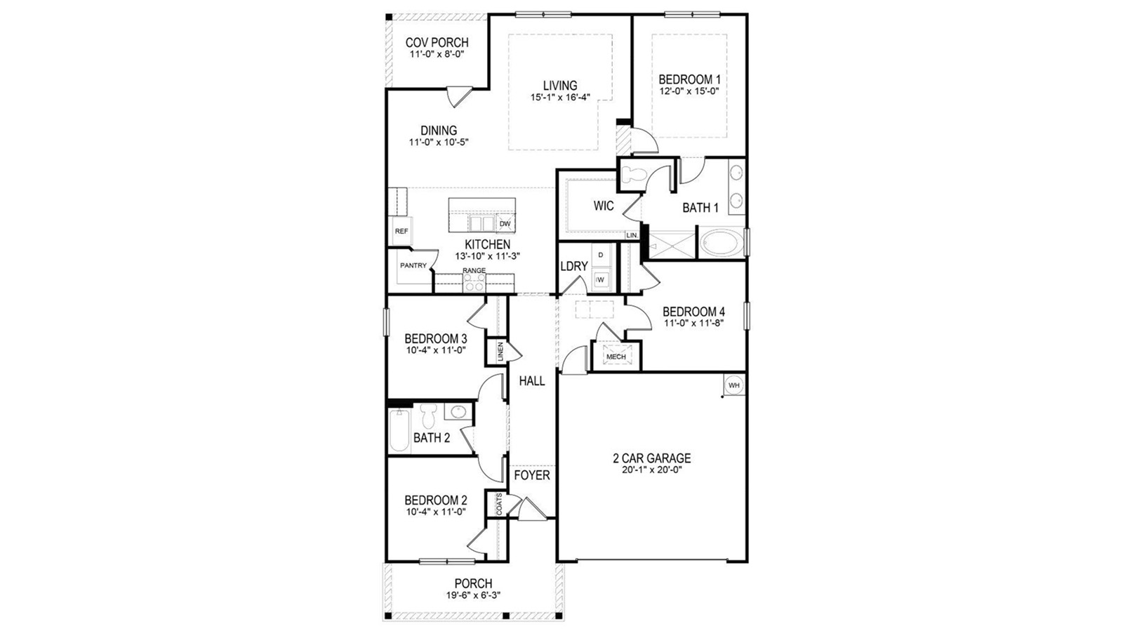 Rhett -Floorplan-2D-Rendering with a porch