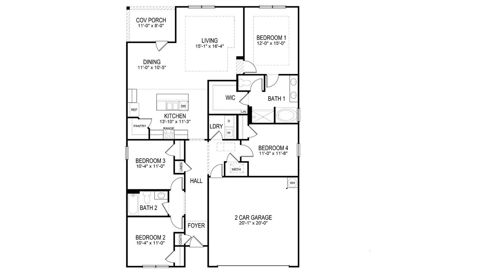 Rhett -Floorplan-2D-Rendering without a porch