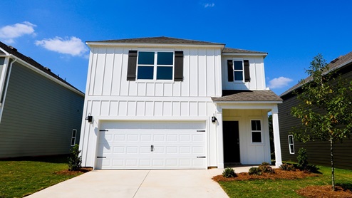 The contemporary Darwin is a 2 story, 3 bedroom, 2.5 bathroom plan offering 1,749 square feet. It features a spacious kitchen with breakfast island that opens onto a breakfast area and generous living room. A powder room is also located on the main level. The second-level Bedroom One features a luxurious bathroom with a walk-in shower and double vanities. Two additional bedrooms with walk-in closets, a full bathroom and a laundry room complete the second level. Quality materials and workmanship throughout, with superior attention to detail, plus a one-year builders warranty. Your new home also includes our smart home technology package! A D.R. Horton Smart Home is equipped with technology that includes the following: a Z-Wave programmable thermostat manufactured by Honeywell; a Z-Wave door lock manufactured by Kwikset; a Z-Wave wireless switch manufactured by Eaton Corporation; a Qolsys, Inc. touchscreen Smart Home control device; an automation platform from Alarm.com; a SkyBell video doorbell; and an Amazon Echo Dot.* Talk to a New Home Sales Agent for details.