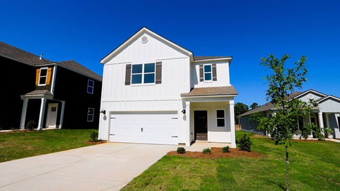 The contemporary Darwin is a 2 story, 3 bedroom, 2.5 bathroom plan offering 1,749 square feet. It features a spacious kitchen with breakfast island that opens onto a breakfast area and generous living room. A powder room is also located on the main level. The second-level Bedroom One features a luxurious bathroom with a walk-in shower and double vanities. Two additional bedrooms with walk-in closets, a full bathroom and a laundry room complete the second level. Quality materials and workmanship throughout, with superior attention to detail, plus a one-year builders warranty. Your new home also includes our smart home technology package! A D.R. Horton Smart Home is equipped with technology that includes the following: a Z-Wave programmable thermostat manufactured by Honeywell; a Z-Wave door lock manufactured by Kwikset; a Z-Wave wireless switch manufactured by Eaton Corporation; a Qolsys, Inc. touchscreen Smart Home control device; an automation platform from Alarm.com; a SkyBell video doorbell; and an Amazon Echo Dot.* Talk to a New Home Sales Agent for details.