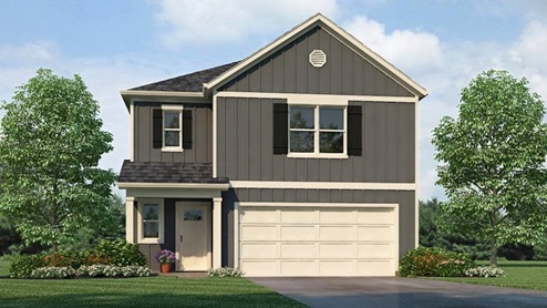 The contemporary Darwin is a 2 story, 3 bedroom, 2.5 bathroom plan offering 1,749 square feet. It features a spacious kitchen with breakfast island that opens onto a breakfast area and generous living room. A powder room is also located on the main level. The second-level Bedroom One features a luxurious bathroom with a walk-in shower and double vanities. Two additional bedrooms with walk-in closets, a full bathroom and a laundry room complete the second level. Quality materials and workmanship throughout, with superior attention to detail, plus a one-year builders warranty. Your new home also includes our smart home technology package! A D.R. Horton Smart Home is equipped with technology that includes the following: a Z-Wave programmable thermostat manufactured by Honeywell; a Z-Wave door lock manufactured by Kwikset; a Z-Wave wireless switch manufactured by Eaton Corporation; a Qolsys, Inc. touchscreen Smart Home control device; an automation platform from Alarm.com; a SkyBell video doorbell; and an Amazon Echo Dot.* Talk to a New Home Sales Agent for details.