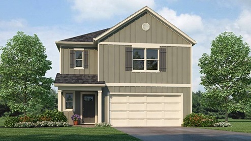 The contemporary Darwin is a 2 story, 3 bedroom, 2.5 bathroom plan offering 1,749 square feet. It features a spacious kitchen with breakfast island that opens onto a breakfast area and generous living room. A powder room is also located on the main level. The second-level Bedroom One features a luxurious bathroom with a walk-in shower and double vanities. Two additional bedrooms with walk-in closets, a full bathroom and a laundry room complete the second level. Quality materials and workmanship throughout, with superior attention to detail, plus a one-year builders warranty. Your new home also includes our smart home technology package! A D.R. Horton Smart Home is equipped with technology that includes the following: a Z-Wave programmable thermostat manufactured by Honeywell; a Z-Wave door lock manufactured by Kwikset; a Z-Wave wireless switch manufactured by Eaton Corporation; a Qolsys, Inc. touchscreen Smart Home control device; an automation platform from Alarm.com; a SkyBell video doorbell; and an Amazon Echo Dot.* Talk to a New Home Sales Agent for details.