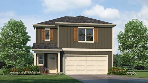 The contemporary Darwin is a 2 story, 3 bedroom, 2.5 bathroom plan offering 1,749 square feet. It features a spacious kitchen with breakfast island that opens onto a breakfast area and generous living room. A powder room is also located on the main level. The second-level Bedroom One features a luxurious bathroom with a walk-in shower and double vanities. Two additional bedrooms with walk-in closets, a full bathroom and a laundry room complete the second level. Quality materials and workmanship throughout, with superior attention to detail, plus a one-year builders warranty. Your new home also includes our smart home technology package! A D.R. Horton Smart Home is equipped with technology that includes the following: a Z-Wave programmable thermostat manufactured by Honeywell; a Z-Wave door lock manufactured by Kwikset; a Z-Wave wireless switch manufactured by Eaton Corporation; a Qolsys, Inc. touchscreen Smart Home control device; an automation platform from Alarm.com; a SkyBell video doorbell; and an Amazon Echo Dot.* Talk to a New Home Sales Agent for details.