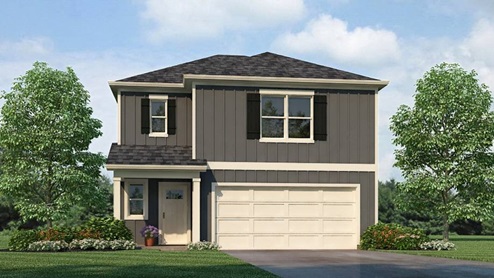 The contemporary Darwin is a 2 story, 3 bedroom, 2.5 bathroom plan offering 1,749 square feet. It features a spacious kitchen with breakfast island that opens onto a breakfast area and generous living room. A powder room is also located on the main level. The second-level Bedroom One features a luxurious bathroom with a walk-in shower and double vanities. Two additional bedrooms with walk-in closets, a full bathroom and a laundry room complete the second level. Quality materials and workmanship throughout, with superior attention to detail, plus a one-year builders warranty. Your new home also includes our smart home technology package! A D.R. Horton Smart Home is equipped with technology that includes the following: a Z-Wave programmable thermostat manufactured by Honeywell; a Z-Wave door lock manufactured by Kwikset; a Z-Wave wireless switch manufactured by Eaton Corporation; a Qolsys, Inc. touchscreen Smart Home control device; an automation platform from Alarm.com; a SkyBell video doorbell; and an Amazon Echo Dot.* Talk to a New Home Sales Agent for details.