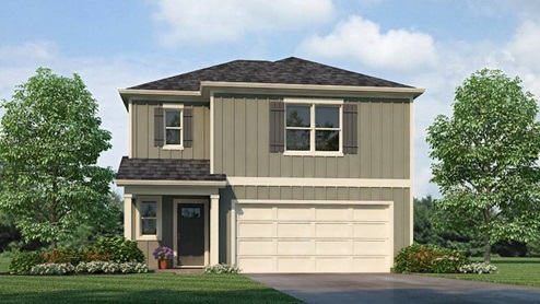 The contemporary Darwin is a 2 story, 3 bedroom, 2.5 bathroom plan offering 1,749 square feet. It features a spacious kitchen with breakfast island that opens onto a breakfast area and generous living room. A powder room is also located on the main level. The second-level Bedroom One features a luxurious bathroom with a walk-in shower and double vanities. Two additional bedrooms with walk-in closets, a full bathroom and a laundry room complete the second level. Quality materials and workmanship throughout, with superior attention to detail, plus a one-year builders warranty. Your new home also includes our smart home technology package! A D.R. Horton Smart Home is equipped with technology that includes the following: a Z-Wave programmable thermostat manufactured by Honeywell; a Z-Wave door lock manufactured by Kwikset; a Z-Wave wireless switch manufactured by Eaton Corporation; a Qolsys, Inc. touchscreen Smart Home control device; an automation platform from Alarm.com; a SkyBell video doorbell; and an Amazon Echo Dot.* Talk to a New Home Sales Agent for details.