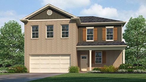 The Belfort is a spacious two-story floor plan encompassing 4 bedrooms and 2.5 bathrooms, spanning across 2,256 square feet. As you enter, you are greeted by an elegant foyer that leads you into a chef-inspired kitchen featuring a sizable island for additional seating and a pantry for storage convenience. The kitchen seamlessly flows into a generous living room, creating an open and inviting atmosphere. On the main level, you will find the luxurious Bedroom One suite, boasting a lavish bath with a soaking garden tub, a separate shower, double vanities, a water closet, and a generously-sized walk-in closet. Completing the main level are a convenient powder room and a walk-in laundry room. Moving to the second level, you will discover three additional bedrooms, two of which feature walk-in closets, along with a full bathroom. Additionally, there is a loft-style living room on this level, providing the perfect space for a play area or media room. Quality materials and workmanship throughout, with superior attention to detail, plus a one-year builder’s warranty. Your new home also includes our smart home technology package! A D.R. Horton Smart Home is equipped with technology that includes the following: a Z-Wave programmable thermostat manufactured by Honeywell; a Z-Wave door lock manufactured by Kwikset; a Z-Wave wireless switch manufactured by Eaton Corporation; a Qolsys, Inc. touchscreen Smart Home control device; an automation platform from Alarm.com; a SkyBell video doorbell; an Amazon Echo Dot.* Talk to a New Home Sales Agent for details.