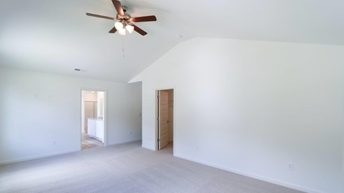 Bright and spacious room showcasing fresh carpet and natural light, perfect for your new home. MASTERBED_2- Bright and spacious bedroom featuring a ceiling fan and modern white walls, perfect for a cozy retreat.