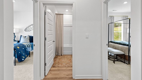 New model home timberline. This beautiful single- story home with light red brick with a covered front porch boasts 4-bedrooms with 2-bathrooms, a 2-car garage.