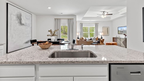 Welcome to Timberline by D.R. Horton, a golf course community in Calera, Alabama. Just off Hwy 31 and I-65, this new home community is just minutes from Alabaster’s local amenities and Downtown Birmingham. Calera offers a vibrant, historic downtown area with diverse dining, shopping, and entertainment options. Calera is home to the Heart of Dixie Railroad Museum, where families can enjoy scenic train rides and explore Alabama’s rich rail history. Go Calera High School Eagles! Timberline features some of our elegant, traditional home plans spanning from 1,618 up to 3,209 square feet, with granite countertops, elegant and durable flooring, stainless steel appliances, and our smart home technology package. Each home in Timberline is uniquely designed with modern living in mind, featuring granite countertops, elegant and durable flooring, and stainless-steel appliances. The easy-to-use Smart Home Technology Package included in every home provides the ultimate convenience, allowing you to control key features with the touch of a button. Featured conveniences include lighting automation, IQ panel, video doorbell, keyless front door entry, and temperature control from the ease of your phone.