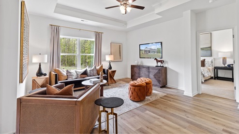 Welcome to Timberline by D.R. Horton, a golf course community in Calera, Alabama. Just off Hwy 31 and I-65, this new home community is just minutes from Alabaster’s local amenities and Downtown Birmingham. Calera offers a vibrant, historic downtown area with diverse dining, shopping, and entertainment options. Calera is home to the Heart of Dixie Railroad Museum, where families can enjoy scenic train rides and explore Alabama’s rich rail history. Go Calera High School Eagles! Timberline features some of our elegant, traditional home plans spanning from 1,618 up to 3,209 square feet, with granite countertops, elegant and durable flooring, stainless steel appliances, and our smart home technology package. Each home in Timberline is uniquely designed with modern living in mind, featuring granite countertops, elegant and durable flooring, and stainless-steel appliances. The easy-to-use Smart Home Technology Package included in every home provides the ultimate convenience, allowing you to control key features with the touch of a button. Featured conveniences include lighting automation, IQ panel, video doorbell, keyless front door entry, and temperature control from the ease of your phone.