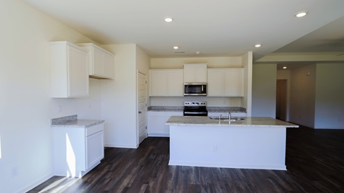 Modern kitchen with granite countertops and stainless-steel appliances, perfect for cooking and entertaining. The kitchen is equipped with granite countertops and stainless-steel appliances, making it ideal for both cooking and entertainment.