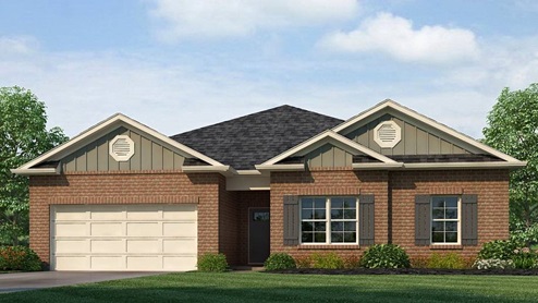 The Clayton is a single-level plan with 4 bedrooms and 2 bathrooms, spanning 2,107 square feet. The kitchen is generously sized and includes a breakfast island, seamlessly connecting to the living room adorned with trey ceilings. Bedroom One is spacious and boasts a luxurious bathroom with a soaking garden tub, separate shower, double vanities, and a sizable walk-in closet. Relax and unwind on the shaded covered patio, perfect for enjoying early morning coffee or peaceful evenings. Additionally, this plan encompasses 3 additional bedrooms, a full bath with a tub/shower, a laundry room, and a 2 car garage, providing ample space and convenience. Quality materials and workmanship throughout, with superior attention to detail, plus a one-year builder’s warranty. Your new home also includes our smart home technology package! A D.R. Horton Smart Home is equipped with technology that includes the following: a Z-Wave programmable thermostat manufactured by Honeywell; a Z-Wave door lock manufactured by Kwikset; a Z-Wave wireless switch manufactured by Eaton Corporation; a Qolsys, Inc. touchscreen Smart Home control device; an automation platform from Alarm.com; a SkyBell video doorbell; an Amazon Echo Dot.* Talk to a New Home Sales Agent for details.
