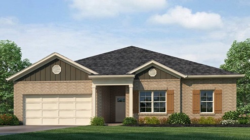The Clayton is a single-level plan with 4 bedrooms and 2 bathrooms, spanning 2,107 square feet. The kitchen is generously sized and includes a breakfast island, seamlessly connecting to the living room adorned with trey ceilings. Bedroom One is spacious and boasts a luxurious bathroom with a soaking garden tub, separate shower, double vanities, and a sizable walk-in closet. Relax and unwind on the shaded covered patio, perfect for enjoying early morning coffee or peaceful evenings. Additionally, this plan encompasses 3 additional bedrooms, a full bath with a tub/shower, a laundry room, and a 2 car garage, providing ample space and convenience. Quality materials and workmanship throughout, with superior attention to detail, plus a one-year builder’s warranty. Your new home also includes our smart home technology package! A D.R. Horton Smart Home is equipped with technology that includes the following: a Z-Wave programmable thermostat manufactured by Honeywell; a Z-Wave door lock manufactured by Kwikset; a Z-Wave wireless switch manufactured by Eaton Corporation; a Qolsys, Inc. touchscreen Smart Home control device; an automation platform from Alarm.com; a SkyBell video doorbell; an Amazon Echo Dot.* Talk to a New Home Sales Agent for details.