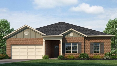 One story home with two car garage elevation E