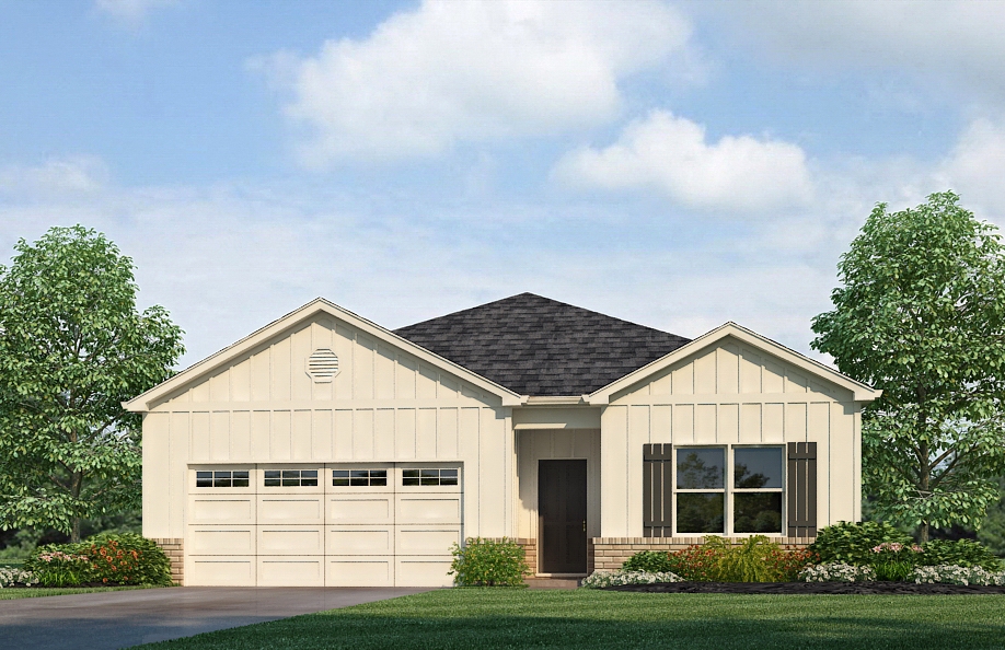 one story home with a two car garage elevation a15