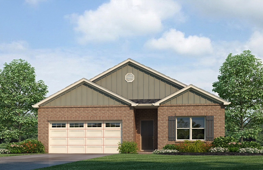one story home with a two car garage elevation b15