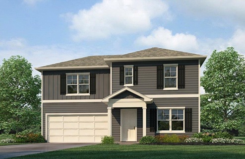 Juniper-Elevation- C1 - 2 story home with a 2 car garage
