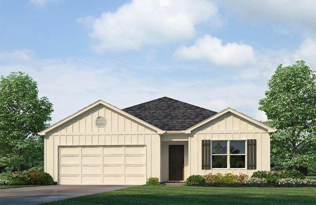 One story home with a two car garage elevation A15