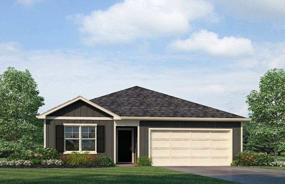 Aldridge-Elevation-A15 - 1 story home with a 2 car garage