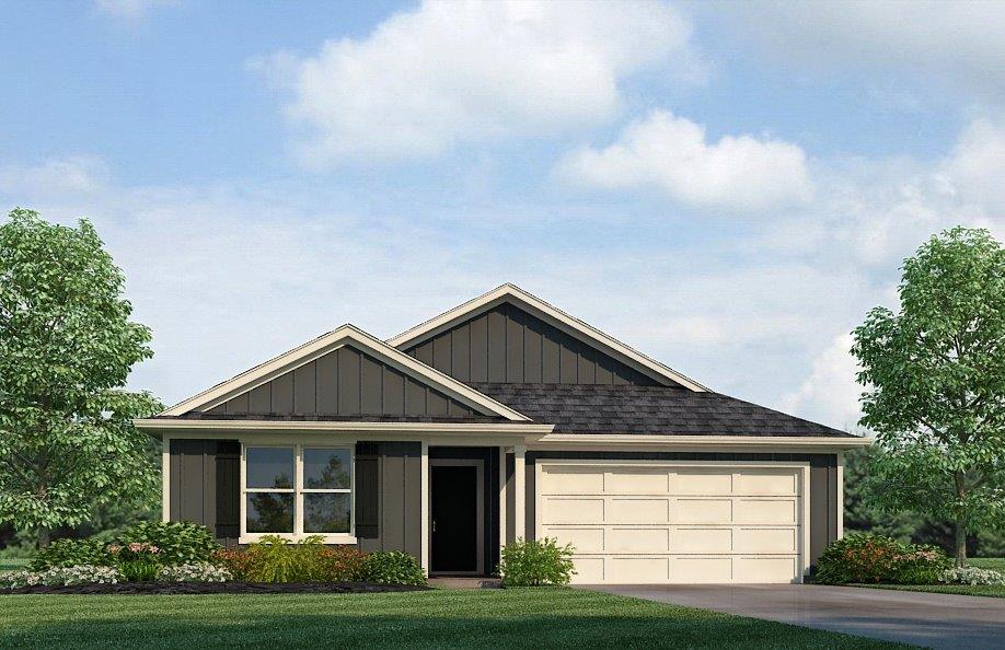 One story home with a two car garage elevation B15