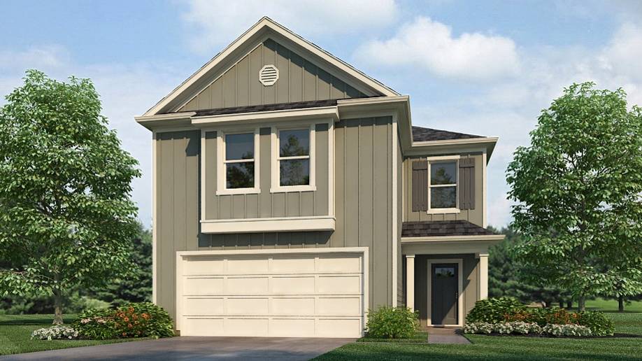 The Elston boasts a two-story layout, comprising 4 bedrooms and 2.5 bathrooms within 2,305 square feet. The open-concept kitchen includes a spacious island for added seating, a generous pantry, and flows into a sizable living room. Completing the main level are a powder room, coat closet, and extra storage space. The second level features Bedroom One with a vaulted ceiling and an opulent bathroom equipped with a walk-in shower, private water closet, double vanities, and a roomy walk-in closet. Additionally, there are 3 more bedrooms, a full bathroom, a walk-in laundry room, and a loft-style living room on the second level. Furthermore, the home comes with a one-year builder's warranty. Notably, your new home is equipped with our smart home technology package. This includes a Z-Wave programmable thermostat manufactured by Honeywell, a Z-Wave door lock manufactured by Kwikset, a Z-Wave wireless switch manufactured by Eaton Corporation, a Qolsys, Inc. touchscreen Smart Home control device, an automation platform from Alarm.com, a SkyBell video doorbell, and an Amazon Echo Dot. For more information, please speak to a New Home Sales Agent.