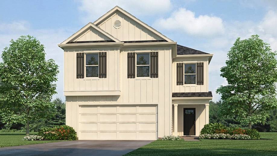 Two story home with a two car garage