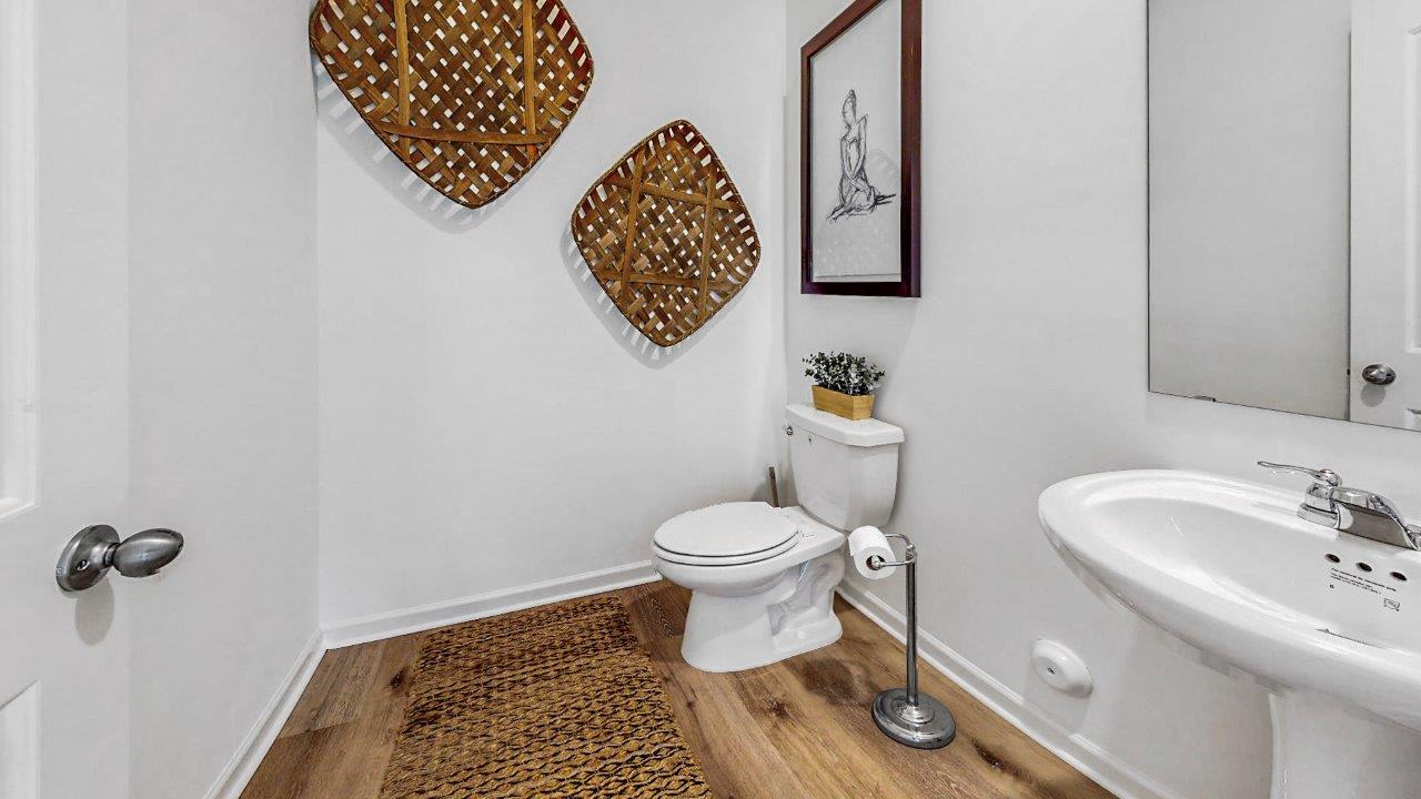 The secondary bathroom.