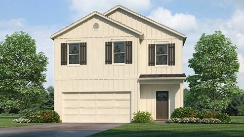 Welcome to the Ryan Plan, a new customer favorite at our D.R. Horton communities I central Alabama. Just under 2,500 square feet, this beautiful two- story home offers 5-bedrooms with 3-bathrooms, and a 2-car garage with a gorgeous open floor concept layout for your family to enjoy. The kitchen has a large island for extra seating as well as a large pantry, and also gradually opens to the full dining area as well as a spacious living room. A bedroom with a full bathroom completes the main level. Bedroom One is on the second level and offers a luxurious bath with a soaking garden tub and separate shower, private bathroom, double vanities with marble counters and a large walk-in closet. There are 3 additional bedrooms, a full bathroom, a walk-in laundry room, and a bonus loft-style living room on the second level perfect for hanging out or holiday occasions. Quality materials and workmanship throughout, with superior attention to detail, plus a one-year builder's warranty. As a most popular favorite, this plan is ideal for any size family. In addition, each home comes with a one-year builder's warranty to provide extra peace of mind. It's worth noting that our smart home technology package is also part of the deal. The included Smart Home Technology Package is designed for easy use and offers unparalleled convenience, enabling you to effortlessly control various key features with just a simple touch. Some of the highlighted conveniences of this package comprise lighting automation, an IQ panel, a video doorbell, keyless front door entry, and the ability to manage the temperature from the comfort of your phone. Call to schedule your personal guided tour of the Ryan today!