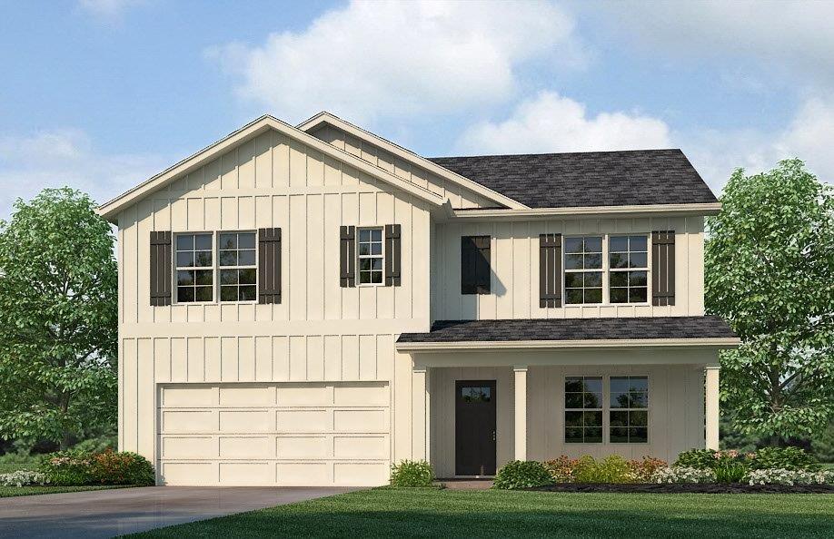 Hayden-Elevation-A15 - 2 story home with a 2 car garage