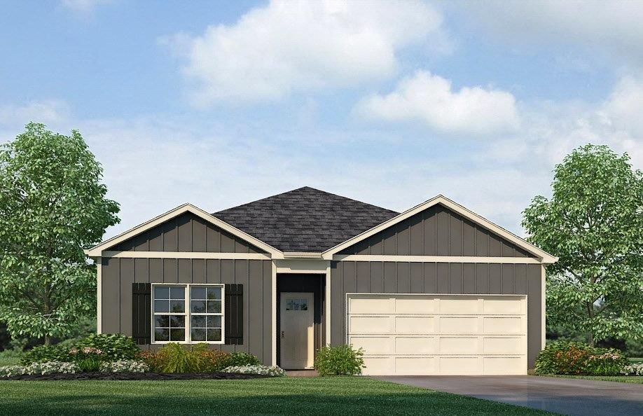 Freeport-Elevation-B1 - 1 story home with a 2 car garage