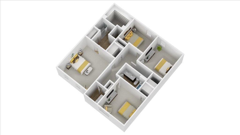 Penwell-3D-Floorplan-Second Floor – with furniture located throughout the home