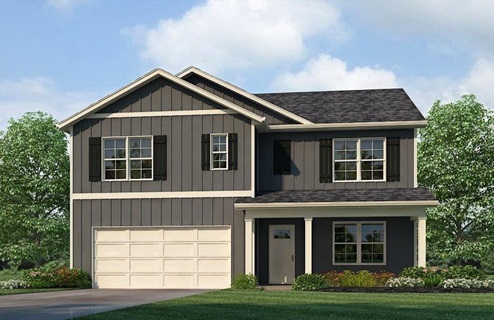 Hayden-Elevation-A15 - 2 story home with a 2 car garage