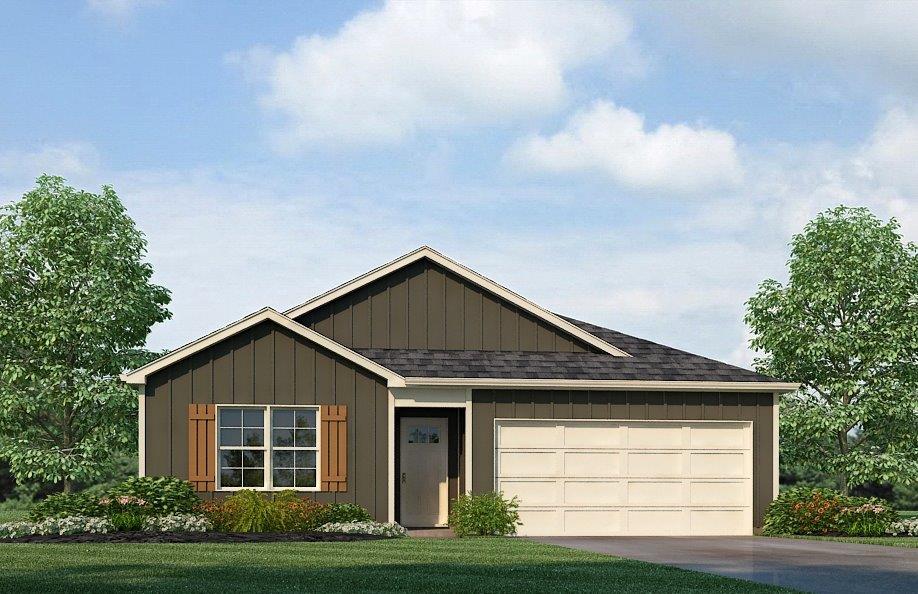 Freeport-Elevation-B2 - 1 story home with a 2 car garage