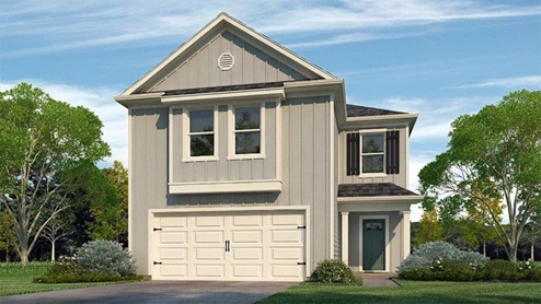2 story house with a 2 car garage