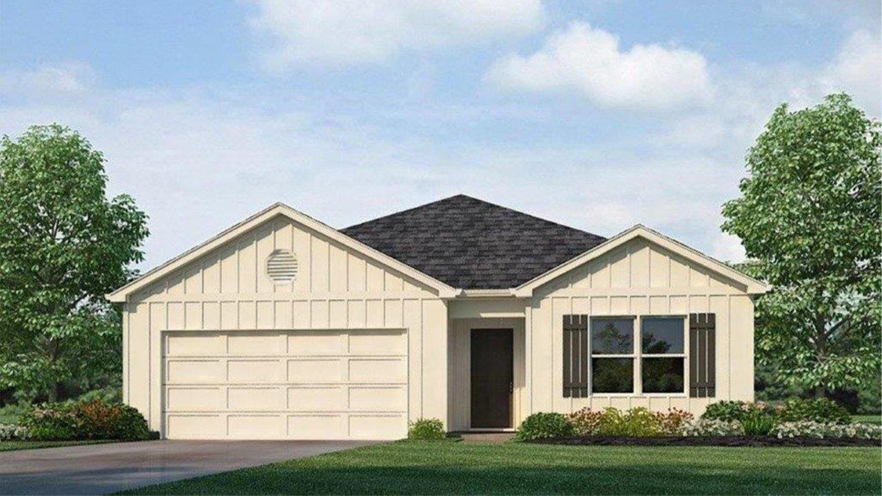 One story home with two car garage elevation A15