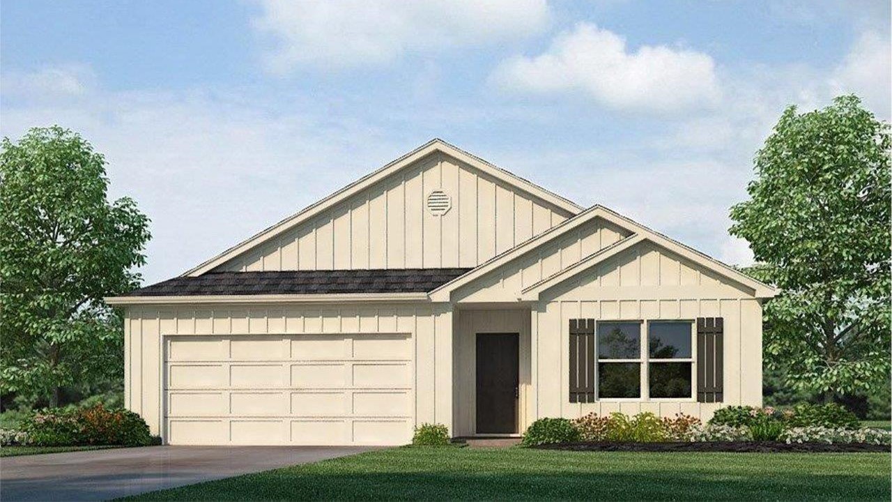 One story home with two car garage elevation F1