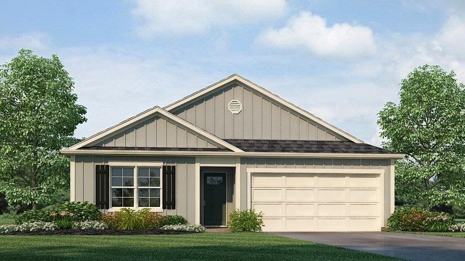 One story home with two car garage elevation B4