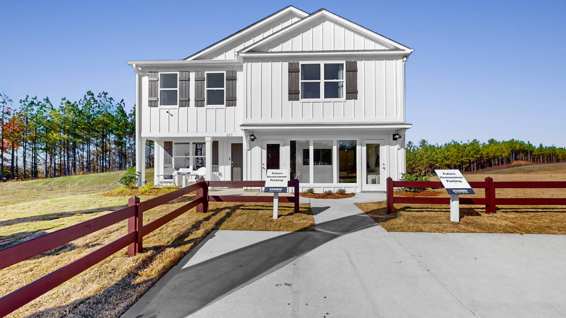 Rendering of the Penwell plan an incredible two-story floor plan covering 2,164 square feet and offering 4 bedrooms and 2.5 bathrooms.