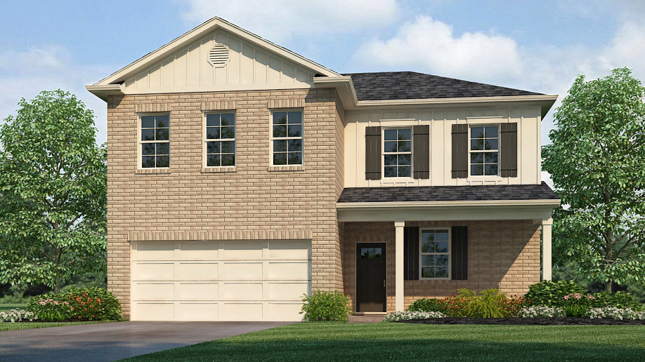 Rendering of our Belfort Plan a spacious two-story floor plan encompassing 4 bedrooms and 2.5 bathrooms, spanning 2,256 square feet.