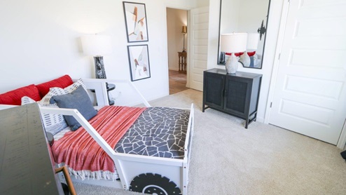 The Rhett plan is a well-designed single-level layout with 4 bedrooms and 2 bathrooms, encompassing 1,774 square feet for practical living. One standout feature of the Rhett plan is the seamless integration of the kitchen, breakfast area, and great room in an open concept layout, which is perfect for hosting guests. The kitchen is equipped with granite countertops, stainless steel appliances, and a pantry for added convenience and modern style. The spacious Living Area features trey ceilings and leads to a shaded covered patio, creating a welcoming space for relaxation and entertaining. Bedroom One suite offers a private retreat with trey ceilings, a luxurious shower, separate garden tub, double marble vanity, private water closet, and a large walk-in closet for added comfort and luxury. For convenience and storage, the plan includes a two-car garage and a laundry room. In addition to Bedroom One suite, there are 3 other bedrooms and another full bathroom, providing ample space for family and guests. Furthermore, the home comes with a one-year builder's warranty, ensuring peace of mind for the new homeowners. Furthermore, every home is accompanied by a one-year builder's warranty to provide you with added peace of mind. It's important to note that our smart home technology package is included as part of your new home. The Smart Home Technology Package we offer is designed for effortless use and provides unmatched convenience, allowing you to easily control various essential features with just a simple touch. Some of the features of this package include lighting automation, an IQ panel, a video doorbell, keyless front door entry, and the ability to manage the temperature from the comfort of your phone. Give us a call and schedule your personal guided tour of the Rhett today!