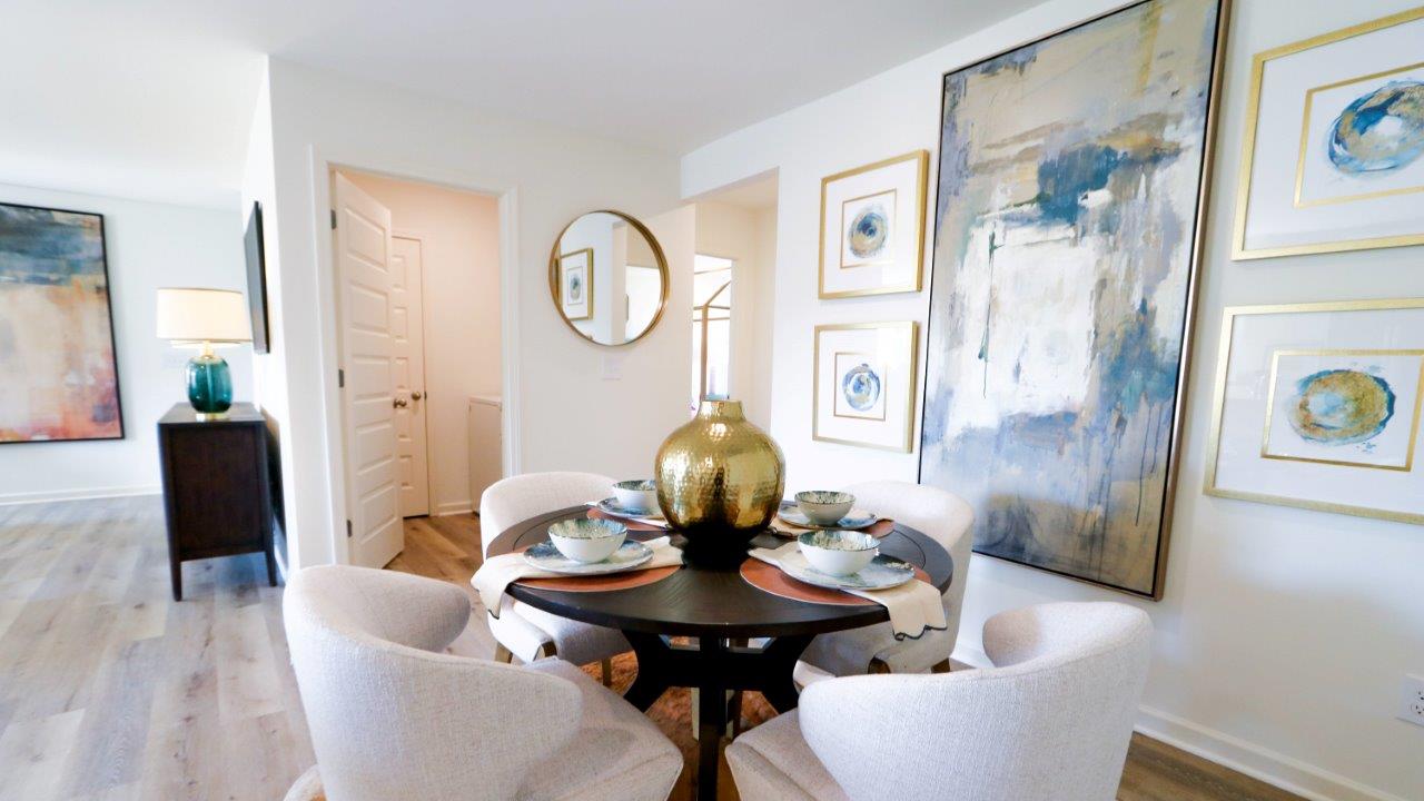 Off of the dining nook is the spacious laundry room.